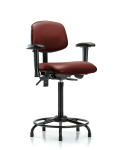 Vinyl Chair - High Bench Height with Round Tube Base, Seat Tilt, Adjustable Arms, & Stationary Glides in Borscht Supernova Vinyl VHBCH-RT-T1-A1-RG-8815