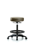 Vinyl Stool without Back - High Bench Height with Black Foot Ring & Casters in Taupe Supernova Vinyl VHBSO-RG-BF-RC-8809