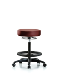 Vinyl Stool without Back - High Bench Height with Black Foot Ring & Casters in Taupe Supernova Vinyl VHBSO-RG-BF-RC-8815