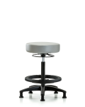 Vinyl Stool without Back - High Bench Height with Black Foot Ring & Stationary Glides in Dove Trailblazer Vinyl VHBSO-RG-BF-RG-8567