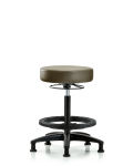 Vinyl Stool without Back - High Bench Height with Black Foot Ring & Stationary Glides in Taupe Supernova Vinyl VHBSO-RG-BF-RG-8809