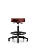Vinyl Stool without Back - High Bench Height with Black Foot Ring & Stationary Glides in Taupe Supernova Vinyl VHBSO-RG-BF-RG-8815