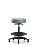 Vinyl Stool without Back - High Bench Height with Black Foot Ring & Stationary Glides in Storm Supernova Vinyl VHBSO-RG-BF-RG-8822