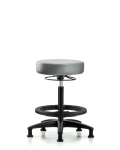 Vinyl Stool without Back - High Bench Height with Black Foot Ring & Stationary Glides in Sterling Supernova Vinyl VHBSO-RG-BF-RG-8840