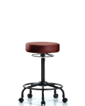 Vinyl Stool without Back - High Bench Height with Round Tube Base & Casters in Taupe Supernova Vinyl VHBSO-RT-RC-8815