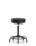 Vinyl Stool without Back - High Bench Height with Round Tube Base & Stationary Glides in Black Trailblazer Vinyl VHBSO-RT-RG-8540