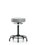 Vinyl Stool without Back - High Bench Height with Round Tube Base & Stationary Glides in Dove Trailblazer Vinyl VHBSO-RT-RG-8567