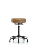 Vinyl Stool without Back - High Bench Height with Round Tube Base & Stationary Glides in Taupe Trailblazer Vinyl VHBSO-RT-RG-8584