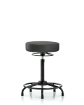 Vinyl Stool without Back - High Bench Height with Round Tube Base & Stationary Glides in Charcoal Trailblazer Vinyl VHBSO-RT-RG-8605