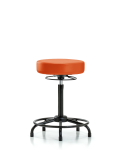 Vinyl Stool without Back - High Bench Height with Round Tube Base & Stationary Glides in Orange Kist Trailblazer Vinyl VHBSO-RT-RG-8613