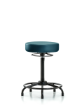 Vinyl Stool without Back - High Bench Height with Round Tube Base & Stationary Glides in Marine Blue Supernova Vinyl VHBSO-RT-RG-8801
