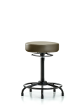 Vinyl Stool without Back - High Bench Height with Round Tube Base & Stationary Glides in Taupe Supernova Vinyl VHBSO-RT-RG-8809