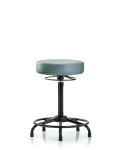 Vinyl Stool without Back - High Bench Height with Round Tube Base & Stationary Glides in Storm Supernova Vinyl VHBSO-RT-RG-8822