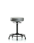 Vinyl Stool without Back - High Bench Height with Round Tube Base & Stationary Glides in Sterling Supernova Vinyl VHBSO-RT-RG-8840