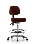 Vinyl Stool with Back Chrome - High Bench Height with Seat Tilt VHBST-CR-T1-CF-CC-8569