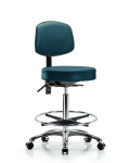 Vinyl Stool with Back Chrome - High Bench Height with Seat Tilt VHBST-CR-T1-CF-CC-8801