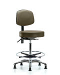 Vinyl Stool with Back Chrome - High Bench Height with Seat Tilt VHBST-CR-T1-CF-RG-8809