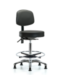Vinyl Stool with Back Chrome - High Bench Height with Seat Tilt VHBST-CR-T1-CF-RG-8823