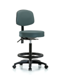 Vinyl Stool with Back - High Bench Height with Seat Tilt VHBST-RG-T1-BF-RC-8546