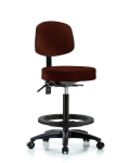 Vinyl Stool with Back - High Bench Height with Seat Tilt VHBST-RG-T1-BF-RC-8569