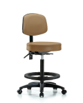 Vinyl Stool with Back - High Bench Height with Seat Tilt VHBST-RG-T1-BF-RC-8584