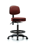 Vinyl Stool with Back - High Bench Height with Seat Tilt VHBST-RG-T1-BF-RC-8815