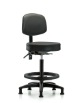 Vinyl Stool with Back - High Bench Height with Seat Tilt VHBST-RG-T1-BF-RG-8823