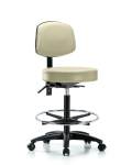 Vinyl Stool with Back - High Bench Height with Seat Tilt VHBST-RG-T1-CF-RC-8501