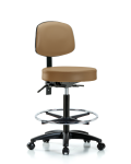 Vinyl Stool with Back - High Bench Height with Seat Tilt VHBST-RG-T1-CF-RC-8584