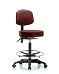 Vinyl Stool with Back - High Bench Height with Seat Tilt VHBST-RG-T1-CF-RC-8815