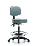 Vinyl Stool with Back - High Bench Height with Seat Tilt VHBST-RG-T1-CF-RC-8822