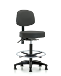 Vinyl Stool with Back - High Bench Height with Seat Tilt VHBST-RG-T1-CF-RG-8605