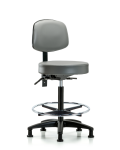 Vinyl Stool with Back - High Bench Height with Seat Tilt VHBST-RG-T1-CF-RG-8840