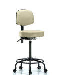 Vinyl Stool with Back - High Bench Height with Round Tube Base VHBST-RT-T1-RC-8501