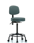 Vinyl Stool with Back - High Bench Height with Round Tube Base VHBST-RT-T1-RC-8546