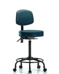 Vinyl Stool with Back - High Bench Height with Round Tube Base VHBST-RT-T1-RC-8801