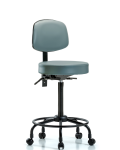 Vinyl Stool with Back - High Bench Height with Round Tube Base VHBST-RT-T1-RC-8822