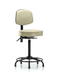 Vinyl Stool with Back - High Bench Height with Round Tube Base VHBST-RT-T1-RG-8501