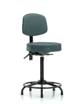 Vinyl Stool with Back - High Bench Height with Round Tube Base VHBST-RT-T1-RG-8546
