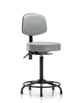 Vinyl Stool with Back - High Bench Height with Round Tube Base VHBST-RT-T1-RG-8567