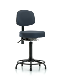 Vinyl Stool with Back - High Bench Height with Round Tube Base VHBST-RT-T1-RG-8582