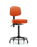 Vinyl Stool with Back - High Bench Height with Round Tube Base VHBST-RT-T1-RG-8613