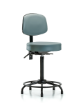 Vinyl Stool with Back - High Bench Height with Round Tube Base VHBST-RT-T1-RG-8822