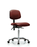Vinyl Chair Chrome - Medium Bench Height with Casters in Borscht Supernova Vinyl VMBCH-CR-T0-A0-NF-CC-8815