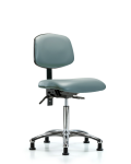 Vinyl Chair Chrome - Medium Bench Height with Stationary Glides in Storm Supernova Vinyl VMBCH-CR-T0-A0-NF-RG-8822