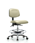 Vinyl Chair Chrome - Medium Bench Height with Seat Tilt VMBCH-CR-T1-A0-CF-CC-8501
