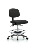 Vinyl Chair Chrome - Medium Bench Height with Seat Tilt VMBCH-CR-T1-A0-CF-CC-8540