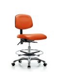 Vinyl Chair Chrome - Medium Bench Height with Seat Tilt VMBCH-CR-T1-A0-CF-CC-8613