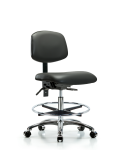 Vinyl Chair Chrome - Medium Bench Height with Seat Tilt VMBCH-CR-T1-A0-CF-CC-8823