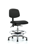 Vinyl Chair Chrome - Medium Bench Height with Seat Tilt VMBCH-CR-T1-A0-CF-RG-8540